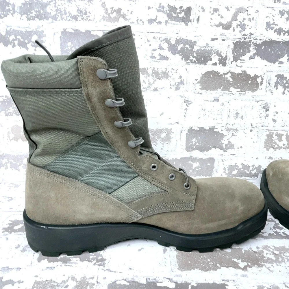 Vintage Army Military Sage Green Combat Boots Size 15.5 R Mens Vibram UFCW USA - Picture 8 of 13